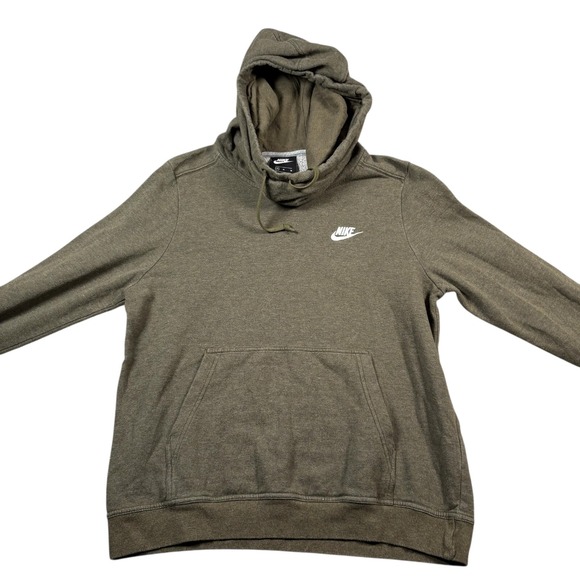 Nike‎ Olive Green Kangaroo Pocket Comfort Pullover Fleece Hoodie Size M Womens - Picture 2 of 7